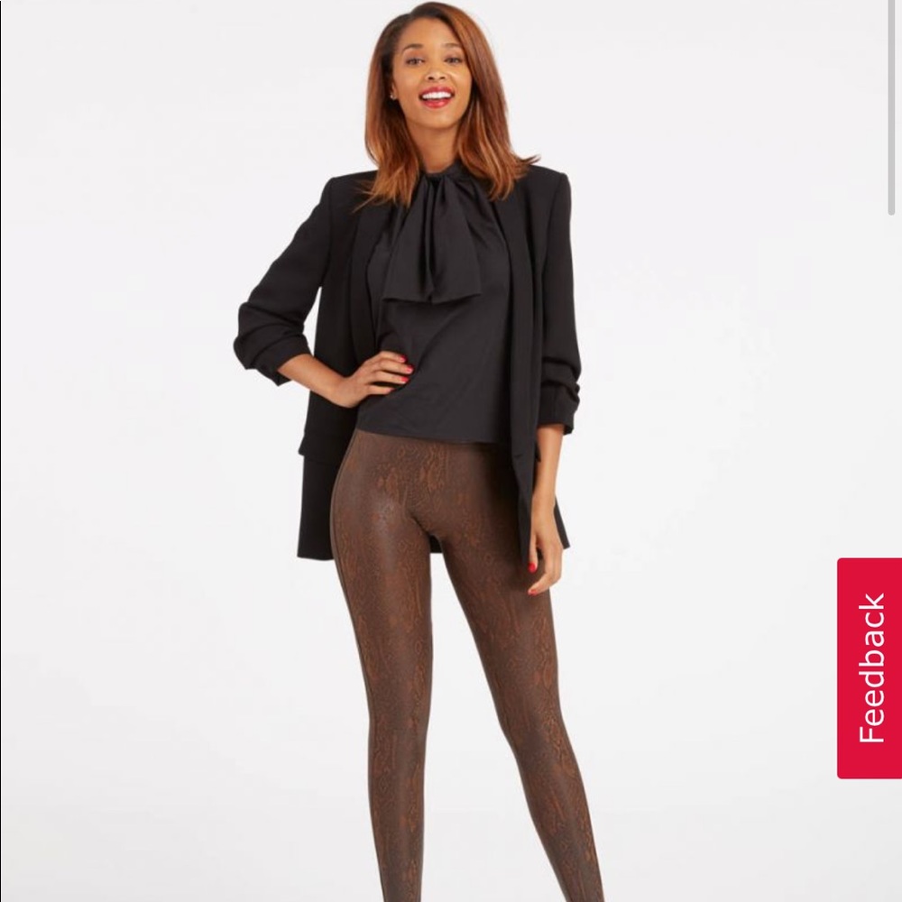Spanx Faux Leather Snakeskin Leggings